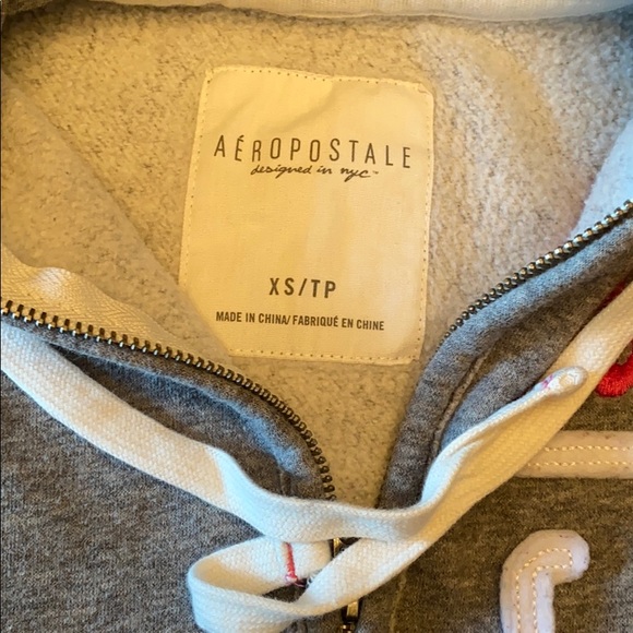 Aeropostale girls hoodie, XS, Gray, NY Aero 1987 - Picture 6 of 10